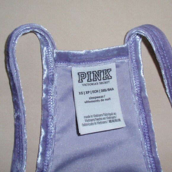 Lot of 2 Victoria Secret PINK Crushed Velvet Tank Tops Sz XS Purple - Picture 11 of 16